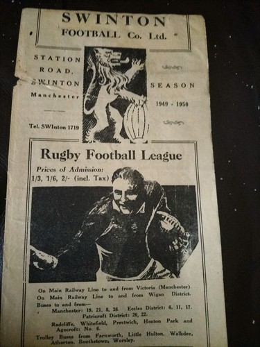 Vintage rugby league programme - league,