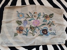 Vintage Langham JACOBEAN Needlepoint Canvas 26x16" (STARTED)