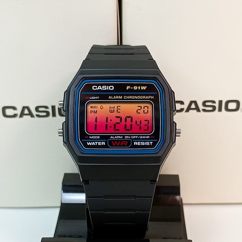 Casio 91w 1yer red - f-91w-1yer, red/orange
