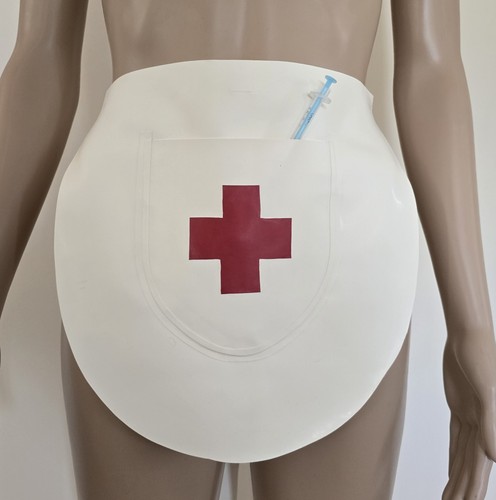 Nurse apron rubber fetish wear - apron,