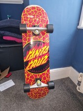 Santa Cruz Flame Dot Skateboard 8m25 Used Good Cond With OJ Super Juice Wheels