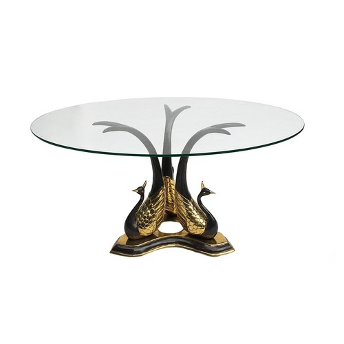 Brass peacock coffee side - brass,