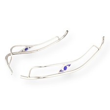 Lambretta Series 3 Li ULMA Style Side Panel Rear Crash Bars - Chrome & Blue 