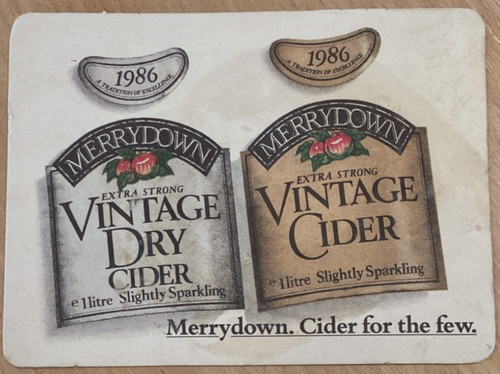 Vintage merrydown cider beer - vintage,