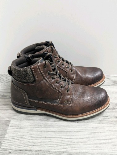 Shoe brown lace - up, zip