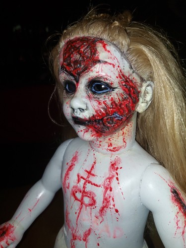 Ooak horror doll black metal - horror,
