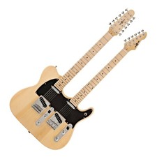 Knoxville Double Neck Guitar by Gear4music Natural