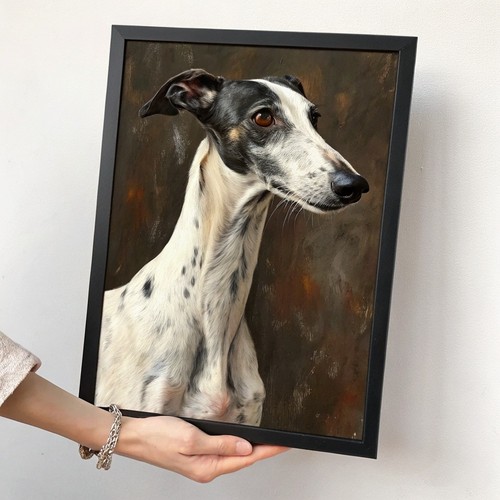 Greyhound dog wall art - greyhound, oil