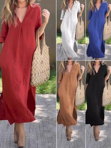 Women neck linen cotton - women, v