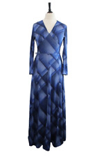 Vintage 1970s Betty Barclay Maxi Dress Navy Blue Long Sleeve Retro Dress 12