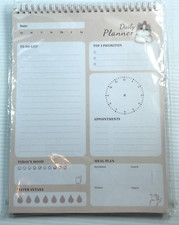To Do List Notepad 8.5" x 11" Spiral Bound Undated Daily Planner 52 Sheets Cat