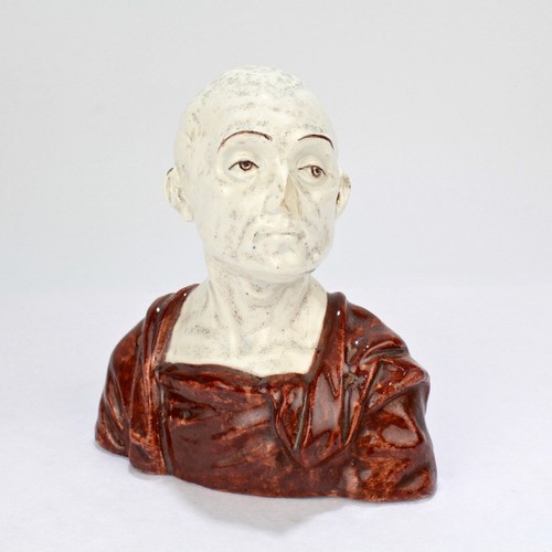 Antique italian maiolica bust - antique,