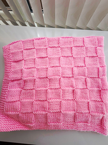 Pink chunky knitted baby - pink,