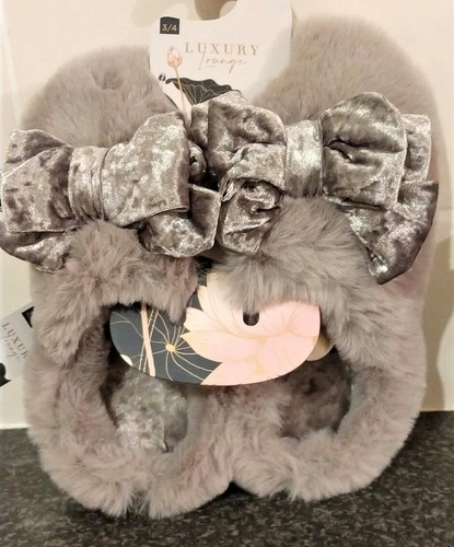 Ladies slippers fluffy faux - fluffy,