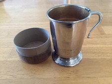 Vintage Collapsible Metal Cup with Handle and Half of Case