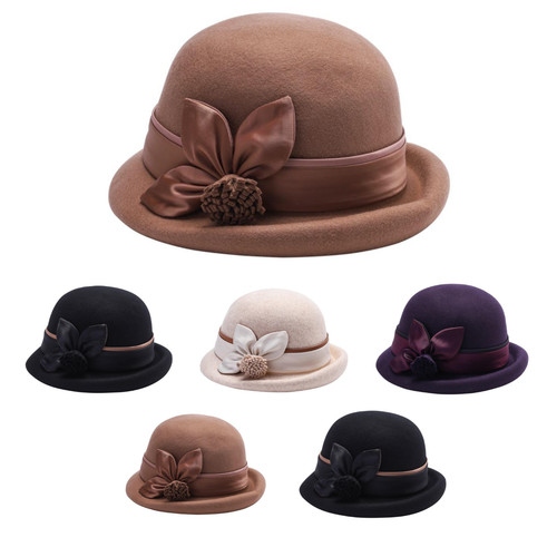 Ladies wool cloche hat - ladies,