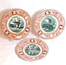 Vintage French plates. Vieillard & Cie Porcelain Plates. Antique plates