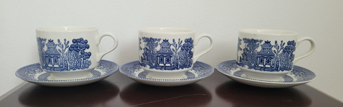 Churchill china blue white - &,