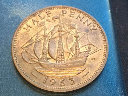 1963 british half penny - 1963,