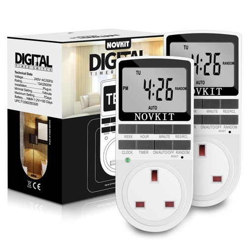 Digital security timer plug - 2x,