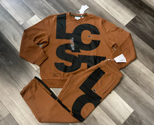 NMT Lacoste Men Matching Set Tracksuit Wheat/Brown Sweatshirt 7 XXL + Pants 5 L