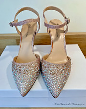 Womens Roland Cartier sparkly occasion strappy shoes size 4 / 37 rose gold VGC