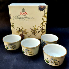 BOXED FOUR SPODE STAFFORD FLOWERS DIPTERACANTHUS RAMEKINS
