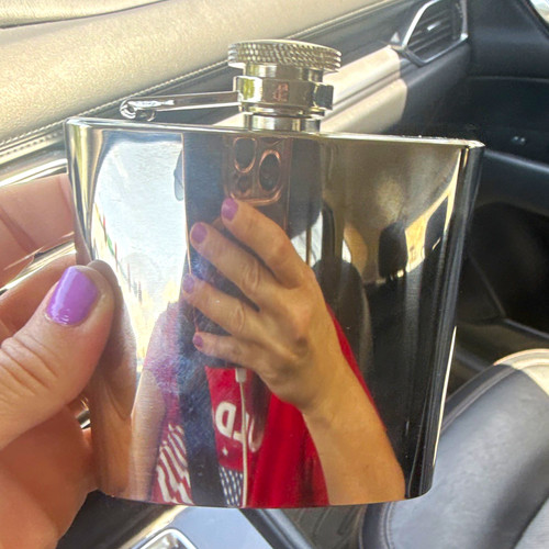 Stainless steel hip flask - steel, 6