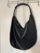 MARKS AND SPENCER LEATHER HALF  MOON  crescent BAG BLACK
