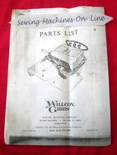 PHOTO COPY WILLCOX & GIBBS SUPERLOCK OVERLOCKER PARTS LIST MANUAL 39 PAGES