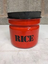 Vintage Large Red Enamel RICE