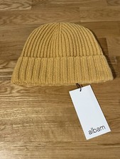 Albam Knitted Beanie Hat Felted Plain Yellow Wool Brand New Oi Polloi Winter