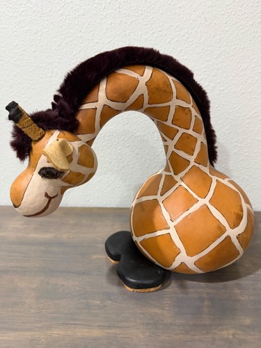 Hand painted giraffe gourd - painted,
