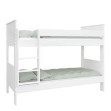 White Wooden Bunk Bed - Sturdy & Space-Saving Kids' Bed Frame