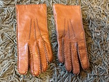 Dents Tan Leather Gloves with Cashmere Size 7