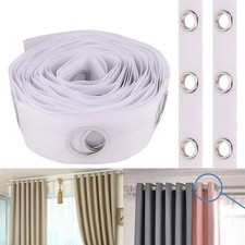 10 Metres Curtain Heading Tape with 80 Round Eyelet Rings for Curtain Blinds UK