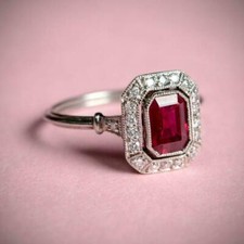 Art Deco Antique 3 Ct Red