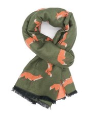 Olive Green Fox Scarf Warm Thick Terry Winter Foxes Orange Ladies Christmas Gift