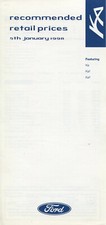 CAR PRICE LIST BROCHURE: FORD KA - 5TH JANUARY 1998