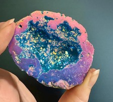 Aqua aura quartz geode - aura,