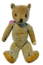 CHARMING VERY OLD JOINTED TEDDY BEAR VERY WELL LOVED NEEDS NEW HOME L@@K RARE