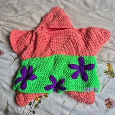 Patrick star 0-3 months hand knit costume Spongebob Handmade never worn as