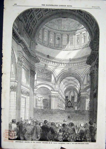 Original old antique print - old,