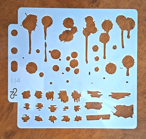Splatter stencil 13x13cm paint - splatter,