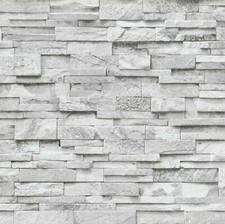 3D Effect Brick Wallpaper Grey