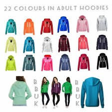 Ladies Womens Plain Zip Up