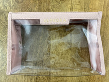 Sephora dusky pink vegan leather Make Up Bag Wash Bag vanity Zip Brand New