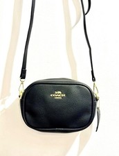 Coach Mini Jamie Camera Bag Black Pebble Leather Crossbody Bag
