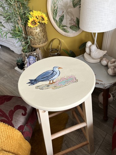 Nautical seagull hand painted - seagull,