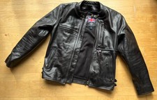 40" chest cowhide leather cafe racer motorcycle jacket with armour - NEVER WORN!